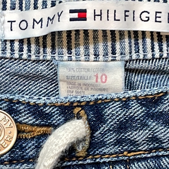 Tommy Hilfiger Vintage Jeans Size 10 Blue Woman Pockets Tie Accent Waistband - Picture 5 of 12